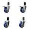 Service Caster 3.5'' Blue Poly Swivel 1-5/8'' Expanding Stem Caster Set 2 Total Lock Brakes, 4PK SCC-EXTTL20S3514-PPUB-BLUE-2-S-2-158 - alternate 1